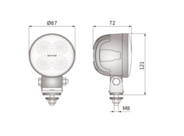 LED Arbeidslampe 12/24V 18W 