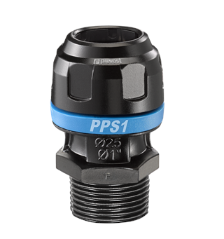 PPS Skjøt overgang 20mm - 1/2" BSP Han