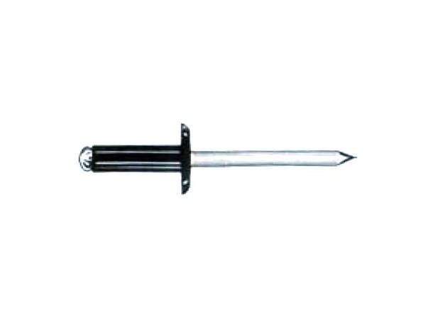 Popnagler Splitt Al/St Sort m/Stort Hode 4,8 x 18 mm  D:14,0 mm 