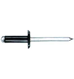Popnagler Splitt Al/St Sort m/Stort Hode 4,8 x 18 mm  D:14,0 mm