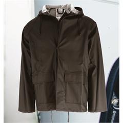 Regnjakke Sort PU/PVC Str. XXL