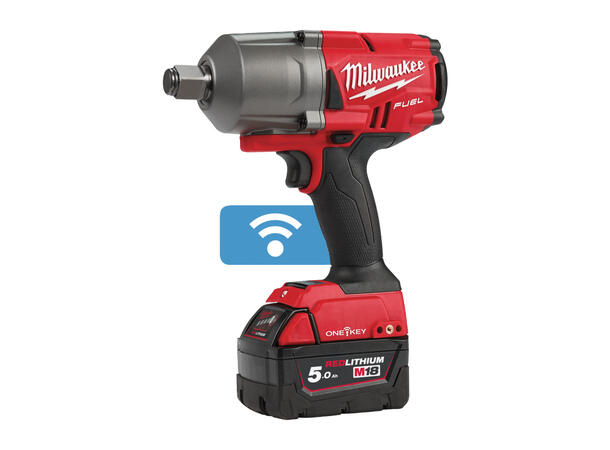 Muttertrekker 18v 5ah 3/4" ONE-KEY™ Milwaukee muttertr. m/batteri og lader 