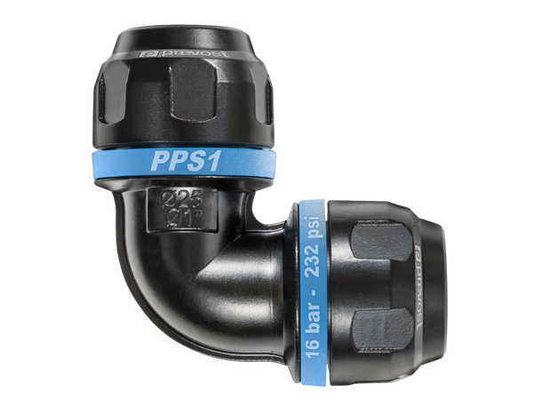 PPS Skjøt 90° for luftrør 25mm 