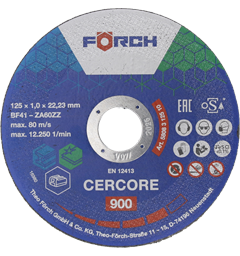 Kappeskive CERCORE 900 st&#229;l/inox 125 x 1,0mm (WCD05 1)