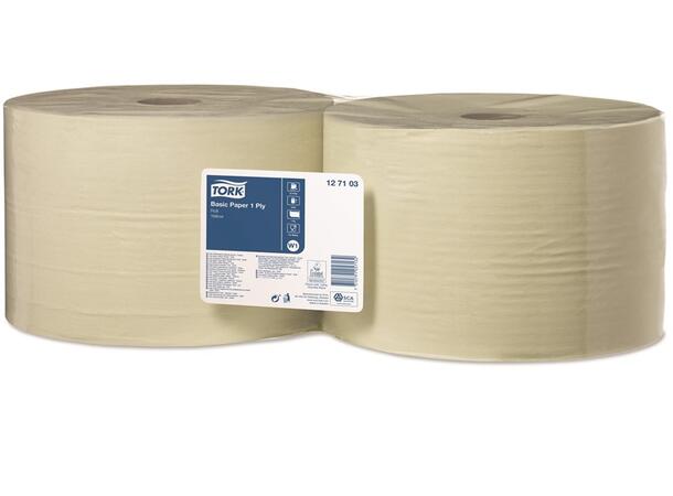 Papir Tørke Ubleket B:24cm Industrirull gul 1150m 
