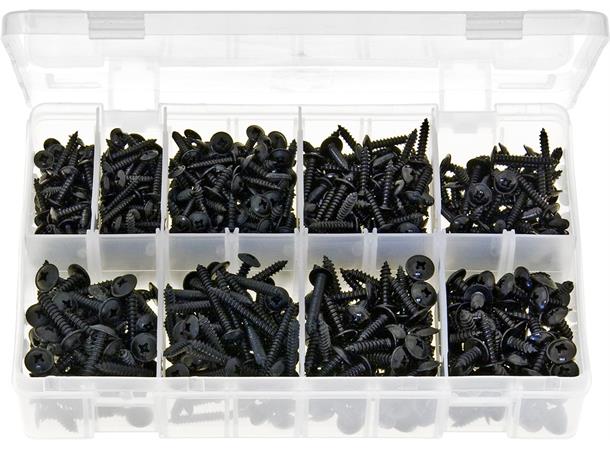 Platekruer m/flens Sorte 3,5x13mm - 4,8x25mm 
