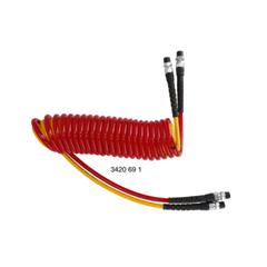 Spiralslange M16 x 1,5 Lengde: 4M Gul + Rød
