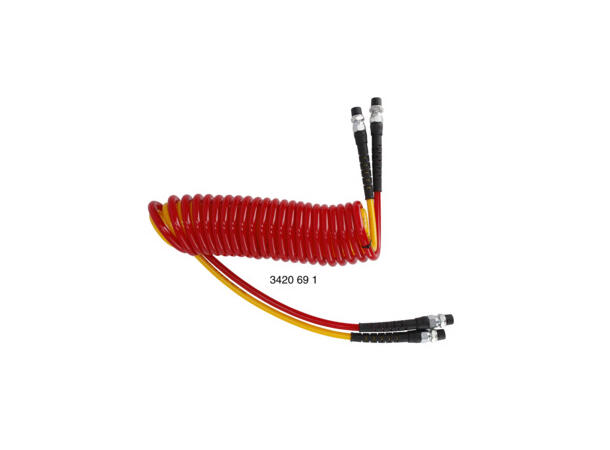 Spiralslange M16 x 1,5 Lengde: 4M Gul + Rød 