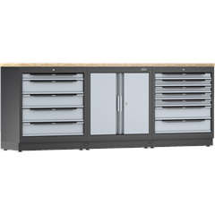 Verkstedinnredning startpakke m/tre benk 2588 x 500 x 1000mm  / V6000-3P1XL