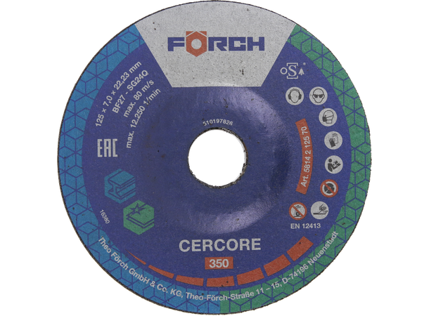 Slipeskive rustfritt CERCORE 350 125mm x 7mm 