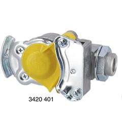 Luftkobling m/filter henger M16 x 1,5 Brems gul