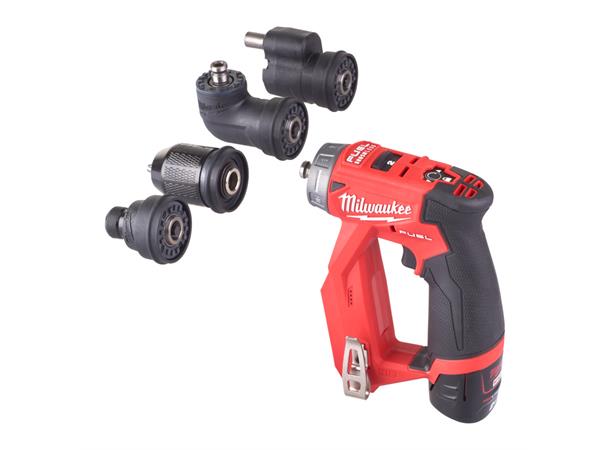 Milwaukee Bor/Skrutrekker kit M12 FUEL 34Nm med utskiftbare hoder 