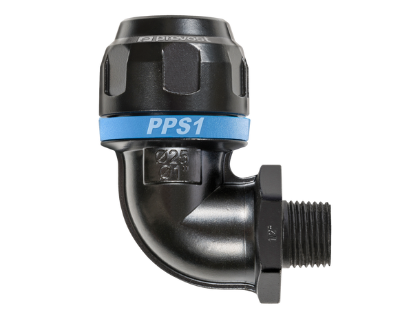 PPS Skjøt 90° for luftrør 20mm - 1/2" utv.gj 