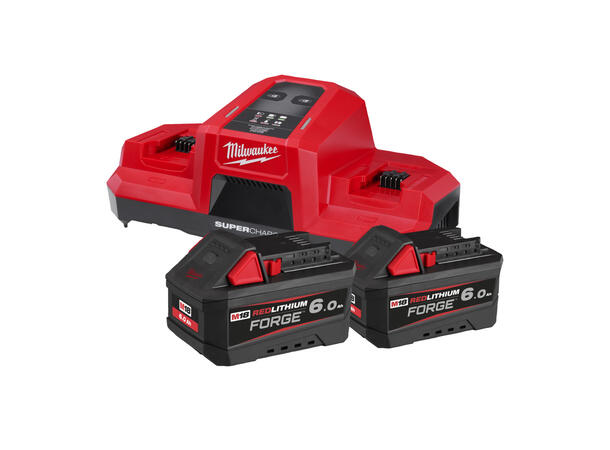Batteri og ladesett 2x6Ah Milwaukee FORGE 