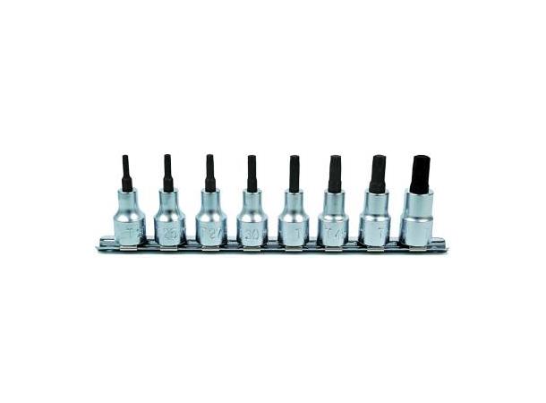 Pipesett Torx På Skinne 1/2" 4-kt TX20 - TX55 