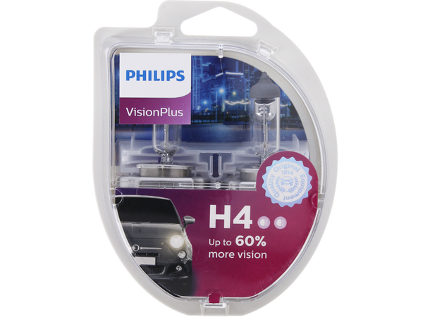 12V Lyspære VISIN PLUS H4 +60 (2) 
